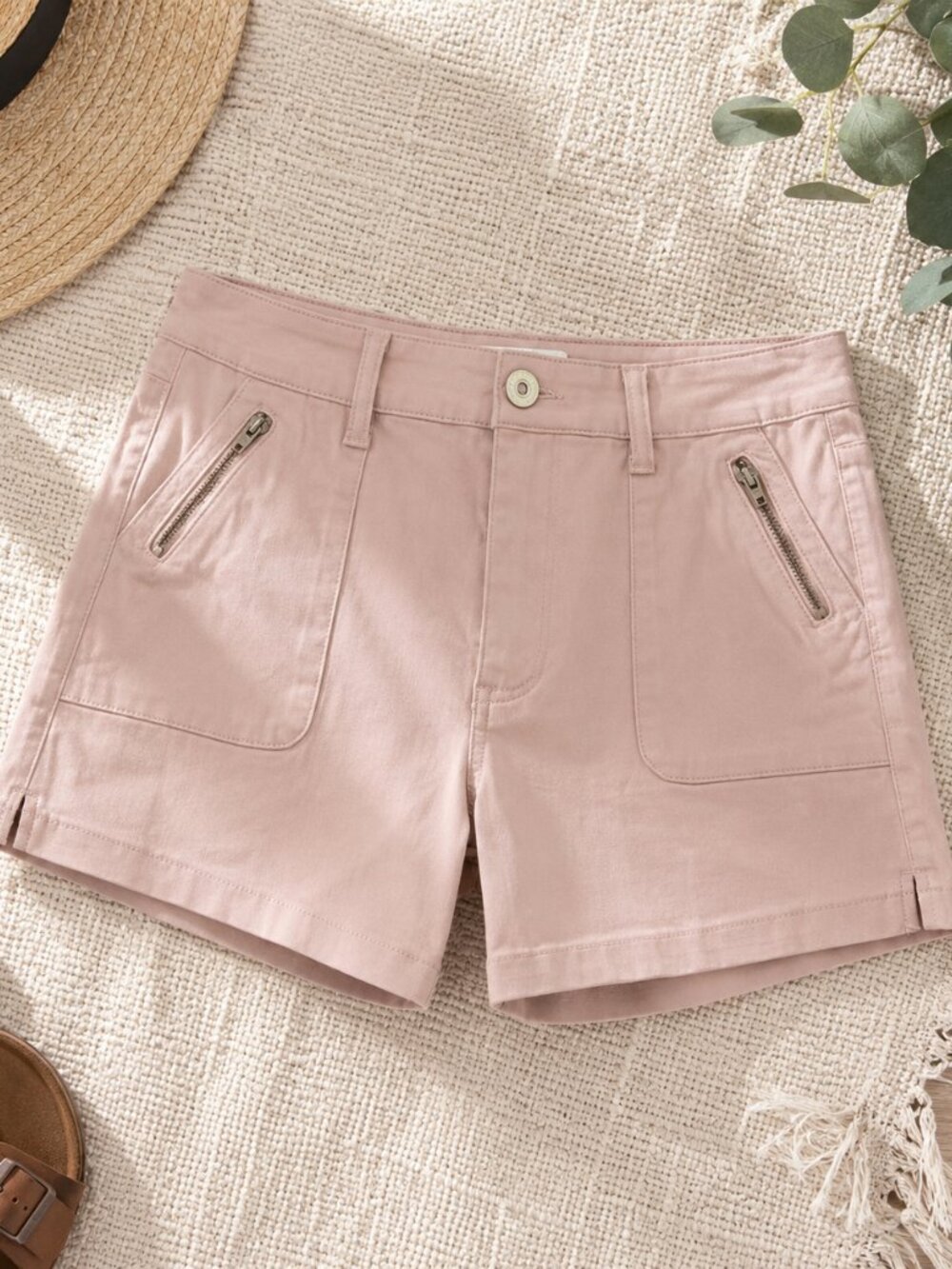 STS Blue Ellie High-Rise Zip Pocket Shorts NWT Size 29 Tan Stretch Utility Short